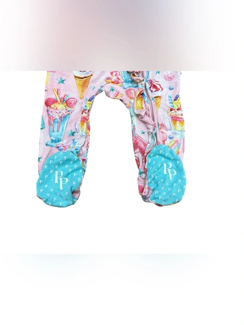 Posh Peanut Priscilla Bamboo Ice Cream Treat Footed Zippy Girls Size 0-3 Months